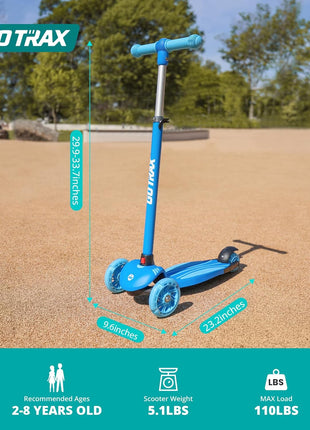 Gotrax KS1 Kids Kick Scooter, 3 Wheels for Boys & Girls 2-8, Gifts | LED Light-Up Wheels, 3 Adjustable Handlebar, Easy Assembly, Lightweight, Wide Anti-Slip Deck, Lean to Steer, Max Load 110 lbs