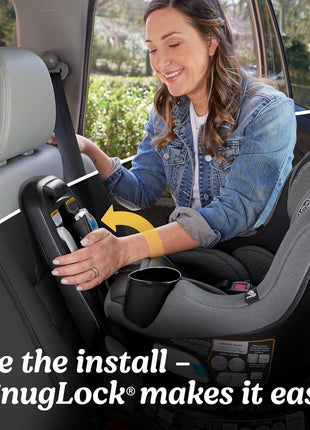Graco EasyTurn 360 2-in-1 Rotating Convertible Car Seat, 360 Degree Rotating Infant to Toddler Rotating Car Seat, 2 Modes Rear and Forward Facing, Slim Design, Cyran