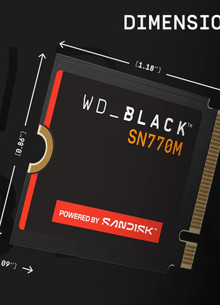 WD_Black SN770M 2TB M.2 2230 NVMeSSD - PCIe Gen 4.0, Speeds up to 5150 MB/s, for Handheld Gaming Devices and Compatible laptops, TLC 3D NAND, Great for Asus ROG Ally, Steam Deck, Microsoft Surface