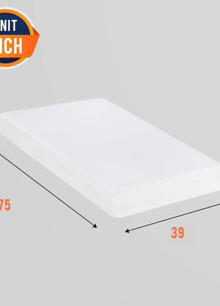 FDW | 8 Inch Twin Mattress | Medium Firm | Gel Memory Foam Mattress | White | Bed in a Box, CertiPUR US Certified | Pressure Relief, Cooling Ventilated Foam | Washable Removable Cover