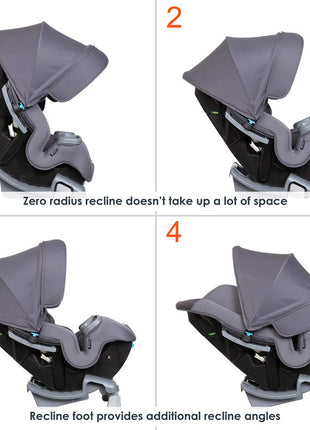 Baby Trend Cover MeTM 4-in-1 Convertible Car Seat, Vespa – Built-in Canopy, 4-Stage Growth System, Plush Comfort Padding, Multi-Position Recline