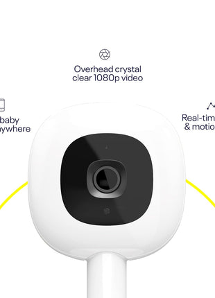 Nanit Pro Smart Baby Monitor & Flex Stand - 1080p Secure Wi-Fi Video Camera, Sensor-Free Sleep & Breathing Motion Tracker, 2-Way Audio, Sound & Motion Alerts, Night Vision, and Breathing Band - Silver