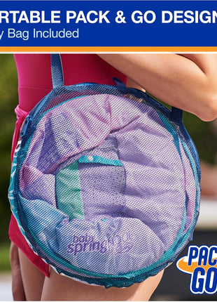 SwimWays Baby Spring Float with Adjustable Canopy and UPF Sun Protection, Blue Lobster