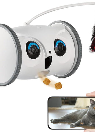 Owl Robot,Pet Camera Treat Dispenser Interactive Toy for Dogs Cats with Remote Phone App Control