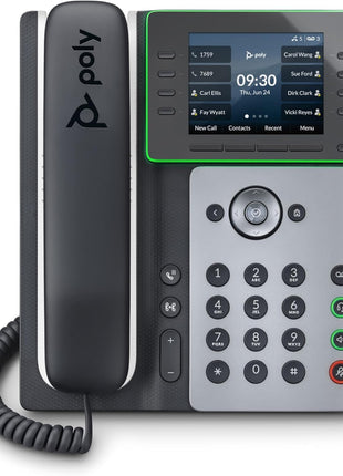 Poly Edge E350 IP Phone - Corded - Corded/Cordless - Wi-Fi, Bluetooth, NFC - 3 Multiple Conferencing - Desktop, Wall Mountable - Black - TAA Compliant - VoIP - 3.5 inch LCD - IEEE 802.11a/b/g/n/ac - 2 x N