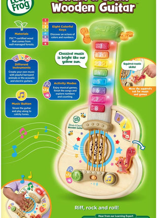 LeapFrog Strum and Count Wooden Guitar, Musical Toddler Toy