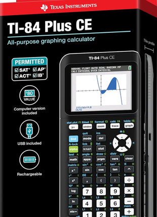 Texas Instruments TI-84 Plus CE Color Graphing Calculator, Black