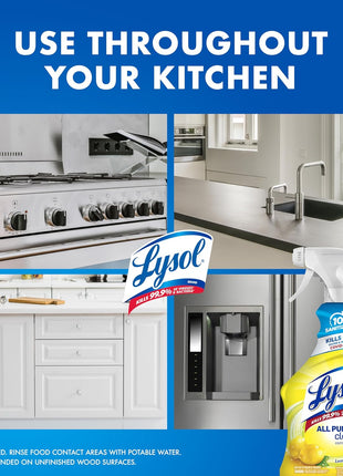 Lysol All Purpose Cleaner Spray, Multi-Purpose Disinfecting Spray, Kitchen & Bathroom Cleaner, Lemon Breeze Scent, 32 Fl Oz