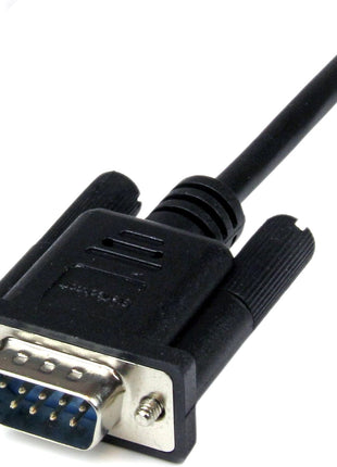 StarTech.com 2m Black DB9 Null Modem Serial Cable, Male to Female | 9 pin Null Modem Cable, Cross Wired, DB-9 (M) to DB-9 (F), Male to Female