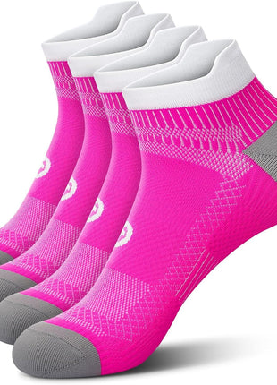 Ankle Compression Socks for Men and Women (6 Pairs), Low Cut No Show Short Compression Running Socks with Arch Support for Plantar Fasciitis, Cyling, Athletic, Flight, Travel, Nurses