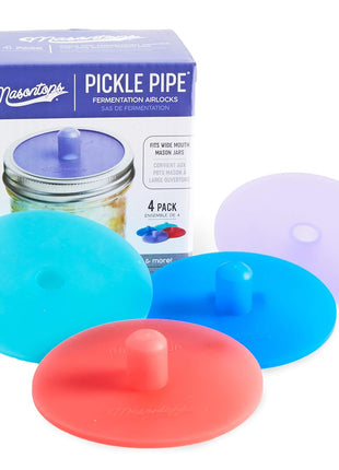 Masontops Pickle Pipes   Airlock Fermentation Lids   Fermentation Kit For Wide Mouth Mason Jar Sauerkraut & Pickle Kit   Fermentation Jar Not Included