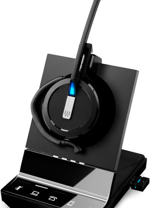 Sennheiser SDW 5016 (507016) Single-Sided Wireless DECT Headset for Desk Phone Softphone/PC& Mobile Phone Connection Dual Microphone Ultra Noise-Canceling, Black, 3 inches