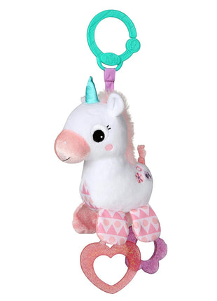 Bright Starts Unicorn Sparkle & Shine Plush Take-Along Stroller or Carrier Toy, Ages 0 Month+, Pink