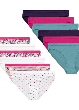 Hanes Girls' And Toddlers Underwear, Stretch Cotton Panties, 12-pack, Briefs, Bikini and Hipsters for Girls