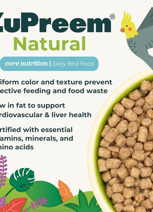 ZuPreem True Harvest Parakeet & Budgie Food, Uniform Bird Food, S, 2.25 lb | Bird Food Pellets, ZuPreem Natural Pellets, Parrot & Parakeet Food, Budgie, Parrotlet, Dove, Vitamins, Minerals, Made in USA
