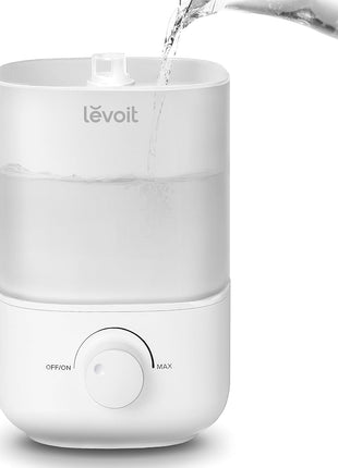 Levoit Top Fill Humidifiers for Bedroom, 2.5L Tank for Large Room, 28dB | Easy to Fill & Clean, Quiet Cool Mist Air Humidifier for Home Baby Nursery & Plants, Auto Shut-off for Safety, 25H Lasting