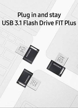 SAMSUNG MUF-256AB/AM FIT Plus 256GB - 300MB/s USB 3.1 Flash Drive, Gunmetal Gray
