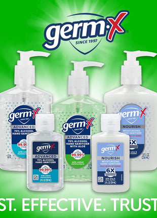 Germ-X Advanced Hand Sanitizer with Aloe and Vitamin E, 1 Liter, Less Drying Moisturizing Gel, No Rinse Formula, Pump Bottle
