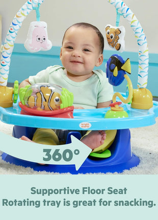 Bright Starts Disney Baby Finding Nemo SuperSeat, Fun Baby Seat for Sitting Up, Playtime, and Meals, Ages 4 Months to 4 Years, Blue