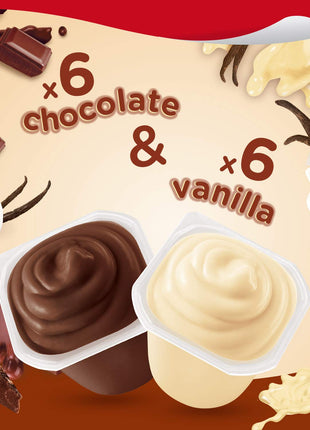 Snack Pack Chocolate and Vanilla Pudding Cups, 3.25 oz., 12-ct Family Pack