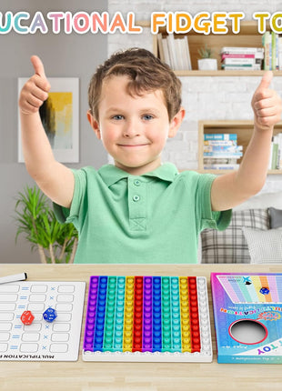 COOVA Multiplication Chart Pop It - Multiplication Game Board, 12x12 Times Table Math Game Board for Kids Learning, Educational Multiplication Machine Toy