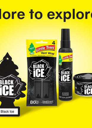 LITTLE TREES Car Air Freshener | Hanging Tree Provides Long Lasting Scent for Auto and Home | Black Ice, 24 Air Fresheners