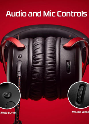 HyperX Cloud III 鈥?Wired Gaming Headset, PC, PS5, Xbox Series X|S, Angled 53mm Drivers, DTS Spatial Audio, Memory Foam, Durable Frame, Ultra-Clear 10mm Mic, USB-C, USB-A, 3.5mm 鈥?Black/Red