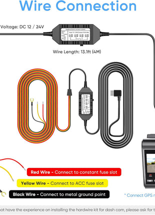 VIOFO HK4 Hardwire Kit with 8pcs Full Set Circuit Fuse Tap, Type-C Port, for A329 series/A229 series/A119Mini2/A139Pro/WM1/T130 Dash Cam | Compatible with VIOFO A329 series/A229 series/A119Mini2/A139Pro/WM1/T130 Dash Cam