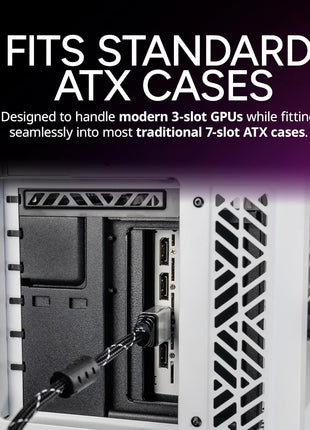 Cooler Master Vertical GPU Card Holder Kit V3, PCIe 4.0 5.0 Motherboards GPUs RTX 5090 RX 9070 XT, ABS Casing, 165mm Length, Modula Adjustable for E-ATX ATX Micro ATX Case