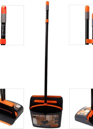 TreeLen Broom and Dustpan Set with 52 inch Long Handle for Home Kitchen Room Office Lobby Floor Use Upright Stand Up Stand Up Broom with Dustpan Combo