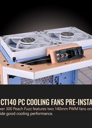 Thermaltake Tower 300 Summer Edition Peach Fuzz Micro-ATX Case; 2x140mm CT Fan Included; Supports Up to 420mm Radiator; Horizontal Display Capable; CA-1Y4-00SKWN-00; 3 Year Warranty