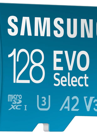 Samsung EVO Select 128GB microSDXC Memory Card + Adapter, Up to 160MB/s | UHS I, C10, U1, V10, A1, microSD for Mobile Phone, Smartphones, Nintendo Switch, and Tablets (MB-ME128SA/AM)