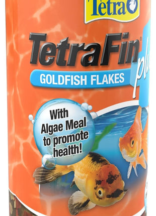TetraFin Plus Goldfish Flakes 7.06 Ounces, Balanced Diet, With Algae To Promote Health