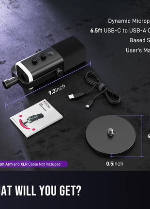 FIFINE AmpliGame AM8 USB/XLR Dynamic Microphone for Gaming Streaming | Podcast Mic with RGB Light, Mute Button, Headphones Jack, Desktop Stand, for Vocal Recording Singing YouTube