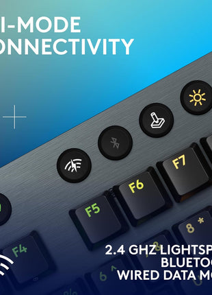 Logitech G915 X Lightspeed Low-Profile Wireless Gaming Keyboard, Double-Shot PBT Keycaps, Fully Programmable Keys, RGB Backlighting, Sleek Aluminum Finishing, GL Red Linear Switches - PC/Mac - Black