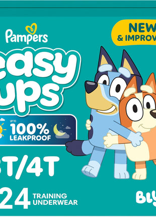 Pampers Training Pants - Easy Ups Boys & Girls Bluey - Size 3T-4T, 124 Count, Children's Potty Underwear (Packaging May Vary)