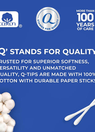 Q-tips Cotton Swabs For Hygiene and Beauty Care Original Cotton Swab Made With 100% Cotton 500 Count