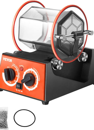 VEVOR Jewelry Polisher Tumbler, 6.6lbs/3kg Capacity Mini Rotary Tumbler Machine with 0-60 Minutes Timer, 5 Speeds Jewelry Rotary Finisher for Surface Polishing Grinding Buffing Gemstones Jewels Coins