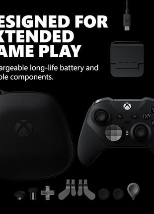 Xbox Wireless Gaming Controller | Elite Series 2 | Black | Console, PC, and Cloud Devices | Adjustable Thumbsticks | Trigger Locks
