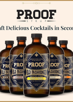 Proof Syrup Old Fashioned Cocktail Mix - Made with Real Bitters & Cane Sugar - Traditional Old Fashion Flavor - Fast, Easy, Delicious, Handcrafted Cocktail Syrup - 16oz - 1 Bottle
