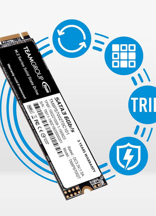 TEAMGROUP MS30 2TB with SLC Cache 3D NAND TLC M.2 2280 SATA III 6Gb/s Internal Solid State Drive SSD (Read/Write Speed up to 550/500 MB/s) Compatible with Laptop & PC Desktop TM8PS7002T0C101
