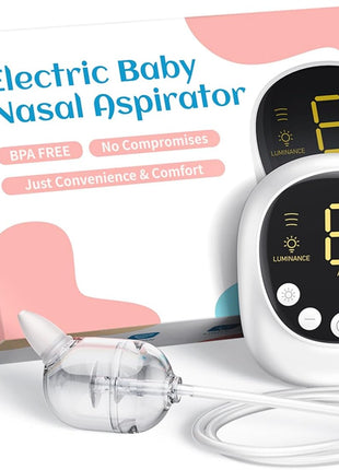 X-Bosak Electric Baby Nasal Aspirator - Hospital Grade Mucus Remover with 9 Suction Levels, USB-C Rechargeable, Night Light & Nursery Rhymes, BPA-Free Silicone Tips