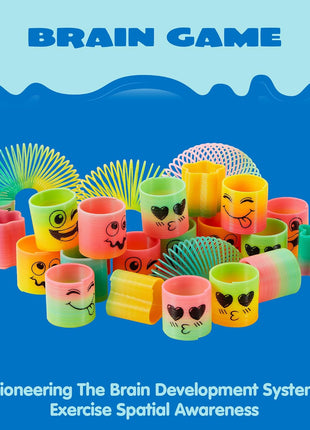JOYIN 30 Pcs Spring Rainbow Party Favor, Mini Plastic Coil Spring Toy, Fidget Stress Coil Mini Springs Bulk Toys for Carnival Prize Birthday, Classroom Goodie Bag Stuffers