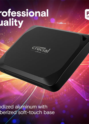 Crucial X10 Pro 2TB Portable SSD - Up to 2100MB/s Read, 2000MB/ Write - Water and dust Resistant, PC Mac - USB 3.2 External Solid State Drive - CT2000X10PROSSD9