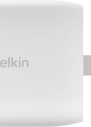 Belkin USB C Charger Block 30W - GaN Power Delivery - Fast Charging USB-C Charger for iPhone 17, Air, Pro, Pro Max, MacBook, iPad, AirPods, Apple Watch, Nintendo Switch 2 - White