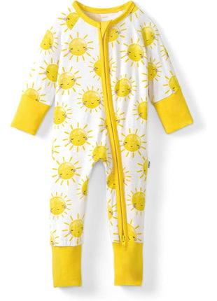 Little Sleepies Pajamas for Baby Boys & Girls, Viscose from Bamboo Baby Pajamas, Snug Sleeper, Toddler PJs, 2-Way Zipper, Sunshine, 0-3M