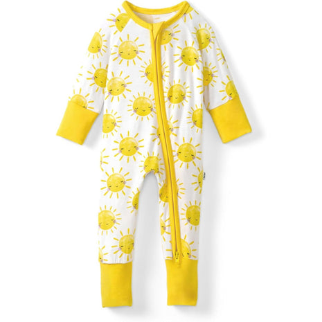 Little Sleepies Pajamas for Baby Boys & Girls, Viscose from Bamboo Baby Pajamas, Snug Sleeper, Toddler PJs, 2-Way Zipper, Sunshine, 0-3M