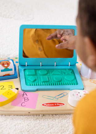 Melissa & Doug Wooden Work & Play Desktop Activity Board Infant and Toddler Sensory Toy - FSC-Certified