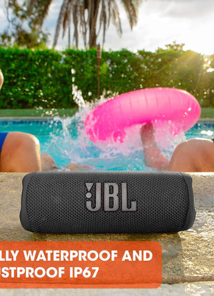 JBL Flip 6 - Portable Bluetooth Speaker, powerful sound and deep bass, IPX7 waterproof, 12 hours of playtime, JBL PartyBoost for multiple speaker pairing for home, outdoor and travel (Black)