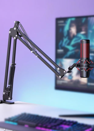 InnoGear Boom Arm Microphone Mic Stand for Blue Yeti HyperX QuadCast SoloCast Snowball Fifine Shure SM7B and other Mic, Medium